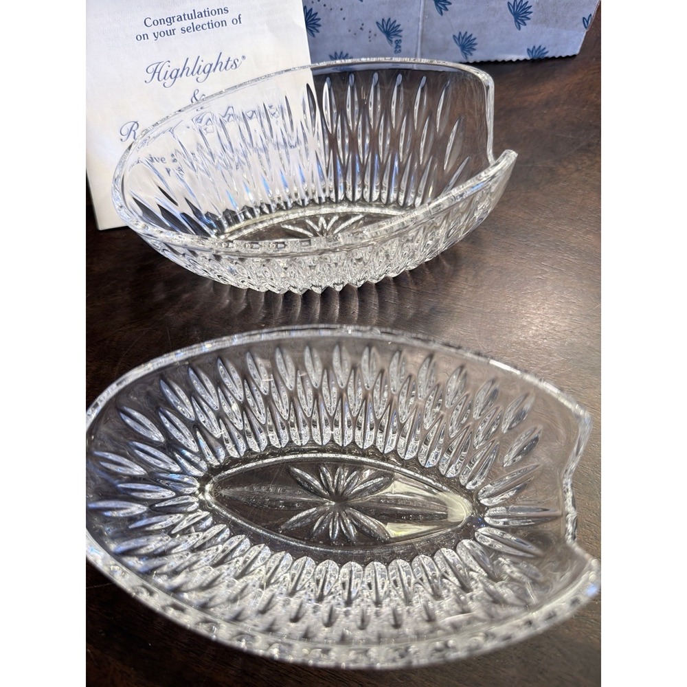 Vintage House Lead Crystal Set Of Two Spoon Fork Holders #843 Germany